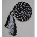 Tri-Color Single Honor Cord - Black/Black/White